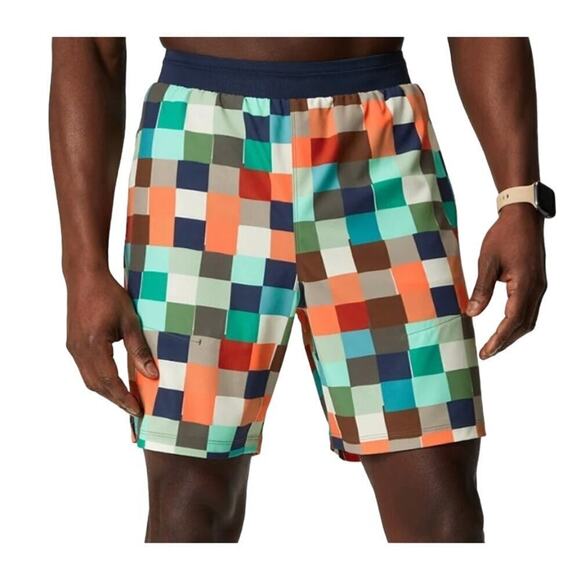 FABLETICS MULTICOLOR 7" THE‎ FUNDAMENTAL MEN'S SHORT SIZE L NWT - Picture 1 of 7